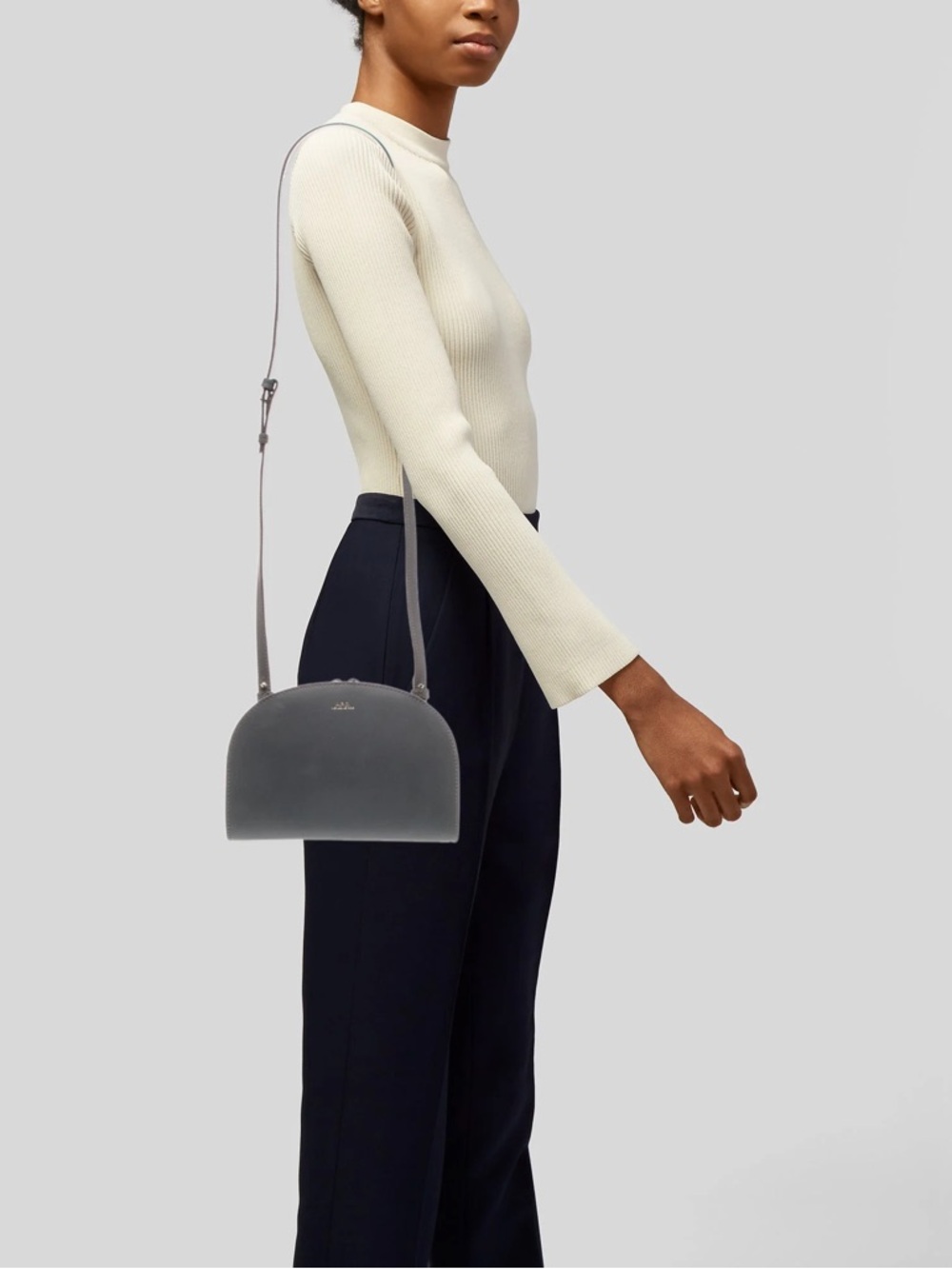 A.P.C. Slate Gray Dome Crossbody Bag